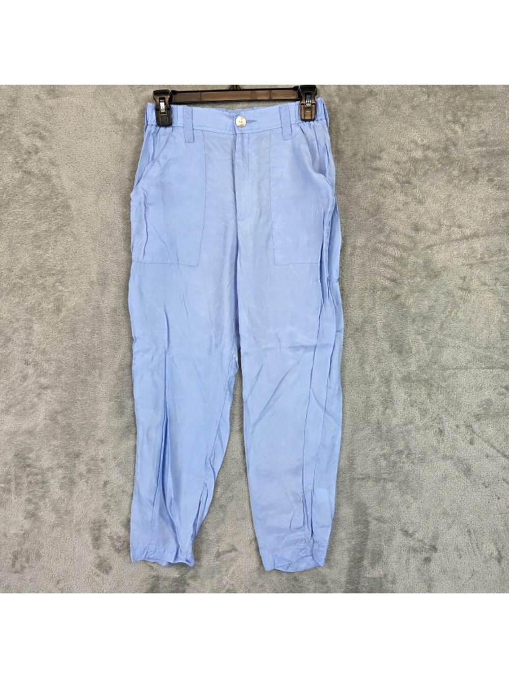 R.G. KANE Pants Womens XS Blue Twill Ankle Tapered Relaxed Casual Pockets USA
